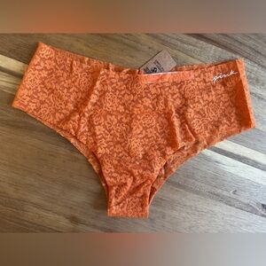NWT PINK Victoria’s Secret Orange Lace Cheeky Panties